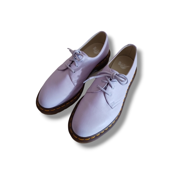 Like New 🌺 Dr Martens 3 Eye 1461 Ladies Purple Heather Virginia Leather Shoes - Picture 10 of 16